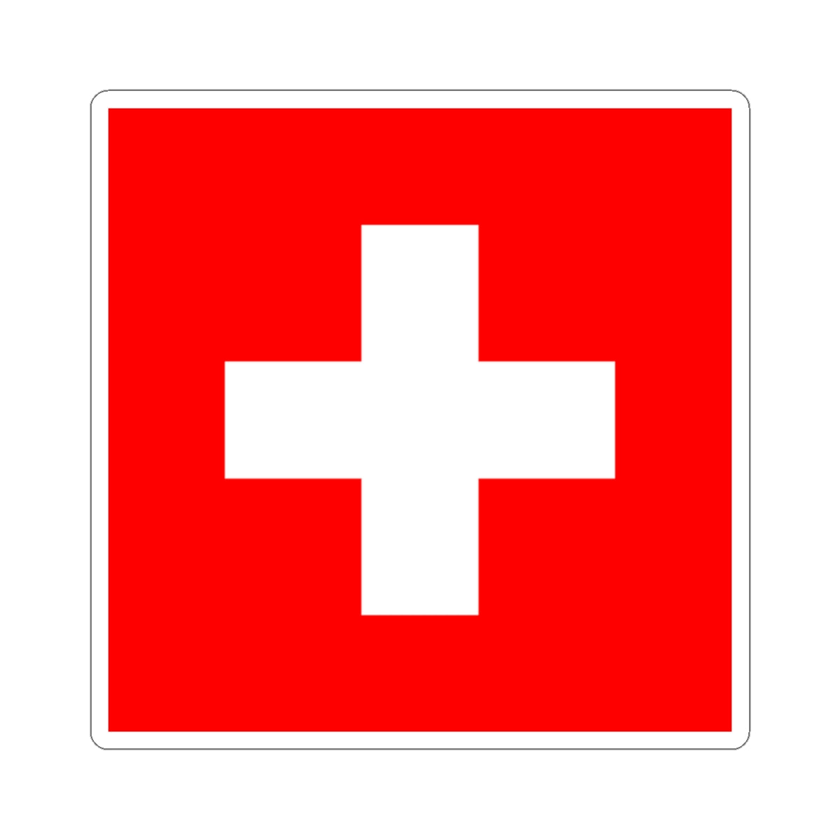 Flag of Switzerland (Switzerland) STICKER Vinyl Kiss-Cut Decal