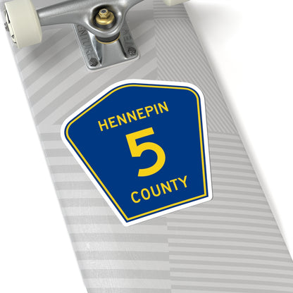Hennepin County 5 (Minnesota) (Road Sign) STICKER Vinyl Kiss-Cut Decal