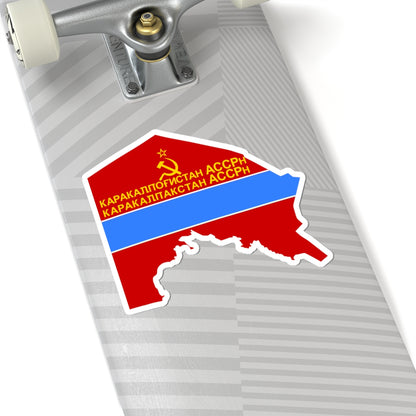 Flag-map of Karakalpak ASSR (Uzbekistan) STICKER Vinyl Kiss-Cut Decal