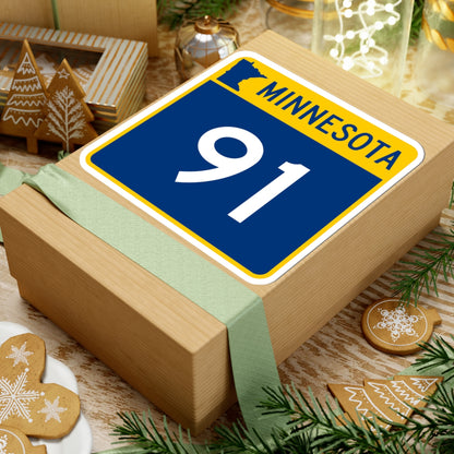 MN-91 (Minnesota) (Road Sign) STICKER Vinyl Kiss-Cut Decal