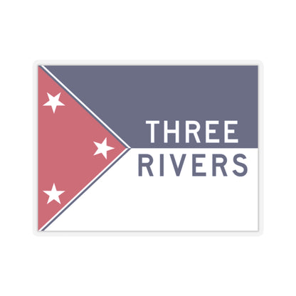 Flag of Three Rivers, Michigan - STICKER Vinyl Kiss-Cut Decal