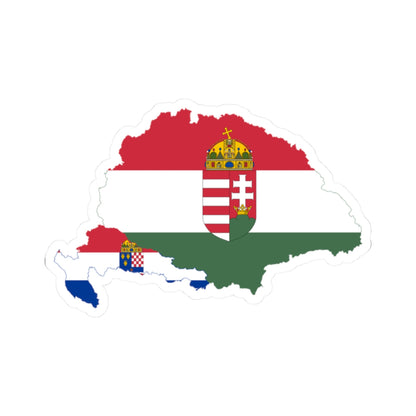 Flag-map of Transleithania 1915-1918 variant (Hungary) STICKER Vinyl Kiss-Cut Decal