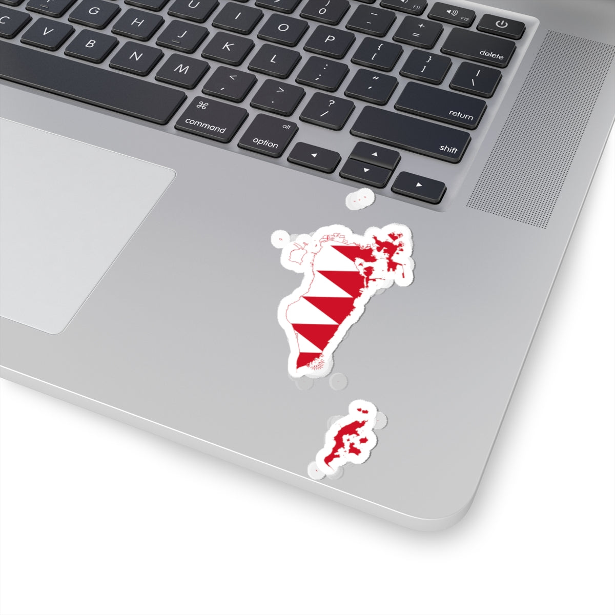 Flag-map of Bahrain2 (Bahrain) STICKER Vinyl Kiss-Cut Decal