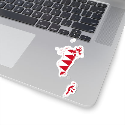 Flag-map of Bahrain2 (Bahrain) STICKER Vinyl Kiss-Cut Decal