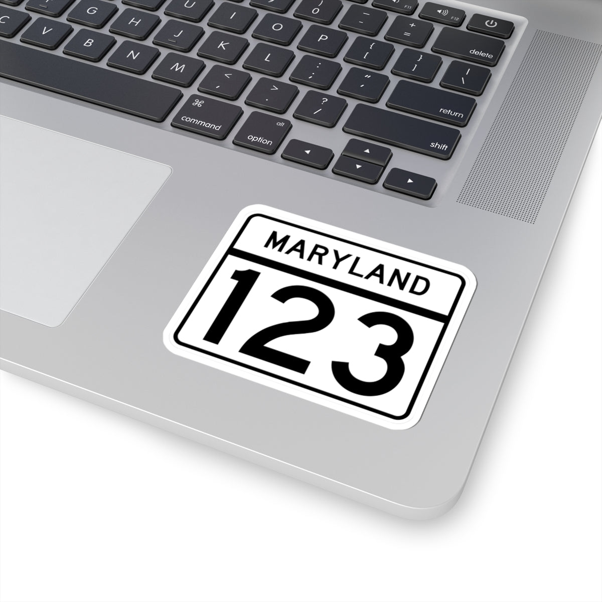 MD Route 123 (Maryland) (Road Sign) STICKER Vinyl Kiss-Cut Decal