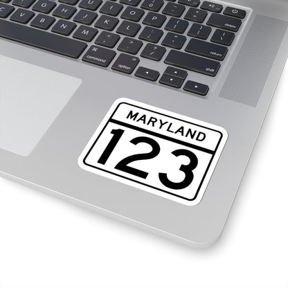 MD Route 123 (Maryland) (Road Sign) STICKER Vinyl Kiss-Cut Decal