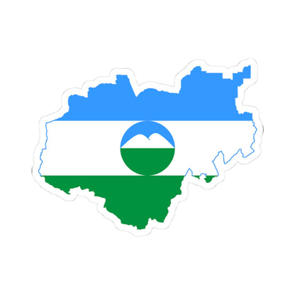 Flag-map of Kabardino-Balkaria (Russia) STICKER Vinyl Kiss-Cut Decal