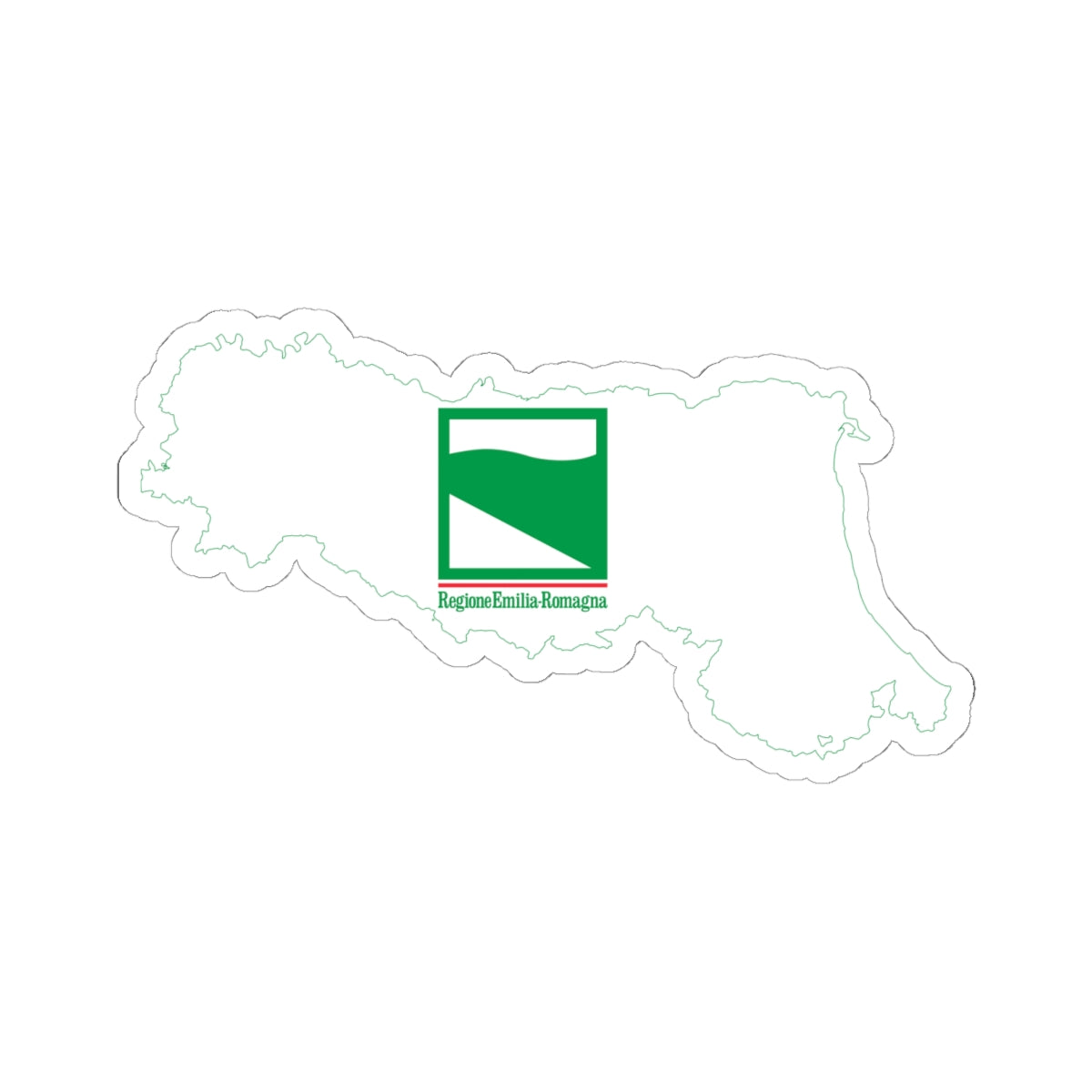 Flag map of Emilia-Romagna (Italy) STICKER Vinyl Kiss-Cut Decal