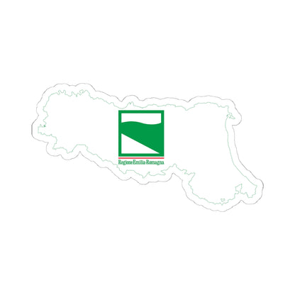 Flag map of Emilia-Romagna (Italy) STICKER Vinyl Kiss-Cut Decal