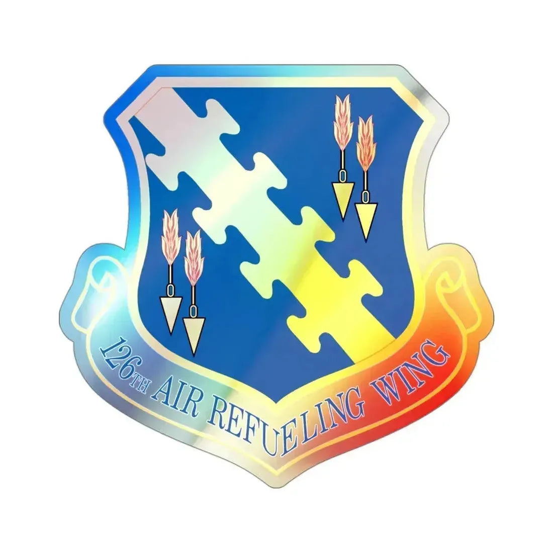 126th Air Refueling Wing (U.S. Air Force) Holographic STICKER Die-Cut Vinyl Decal 3 Inch Holographic - The Sticker Space