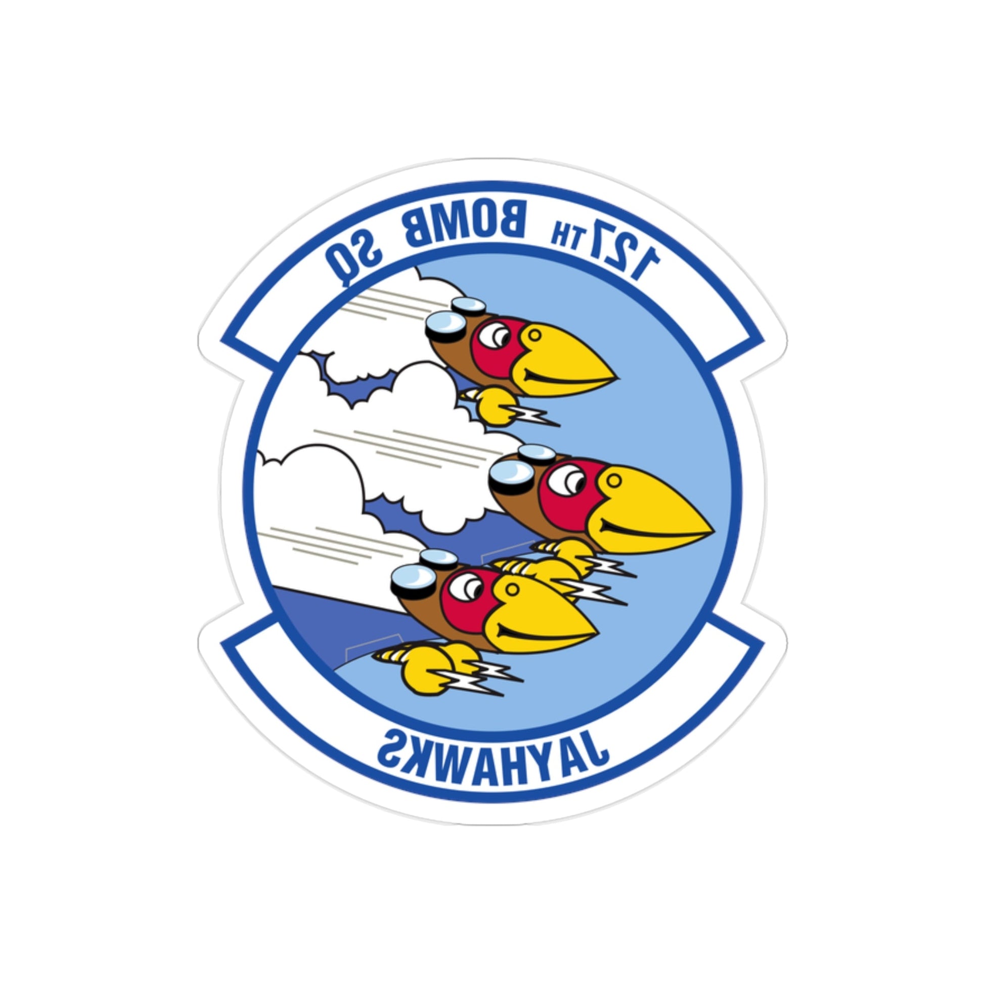 127 Bomber Squadron (U.S. Air Force) REVERSE PRINT Transparent STICKER-2" × 2"-The Sticker Space