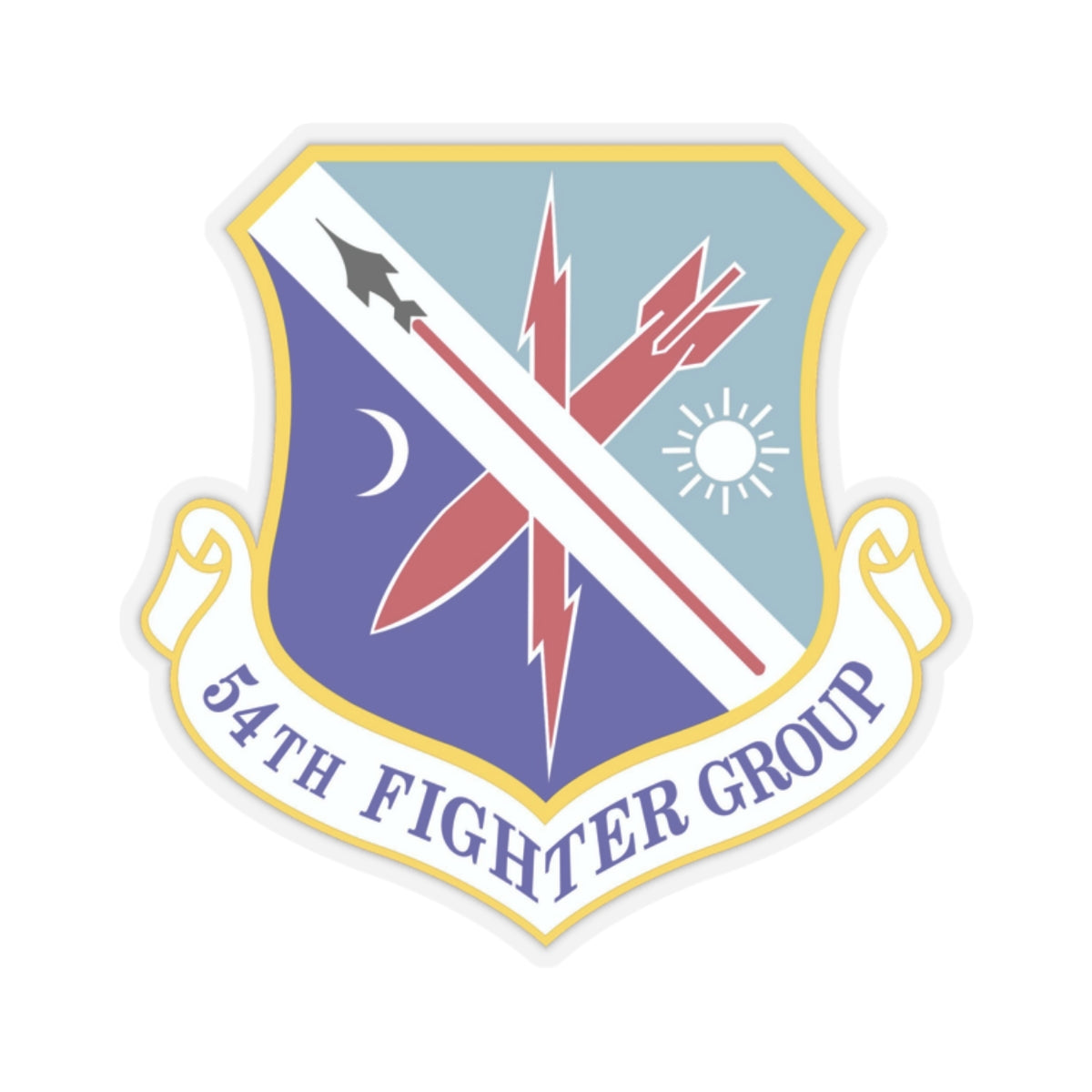 54th Fighter Group (U.S. Air Force) STICKER Vinyl Kiss-Cut Decal-2 Inch-Transparent-The Sticker Space