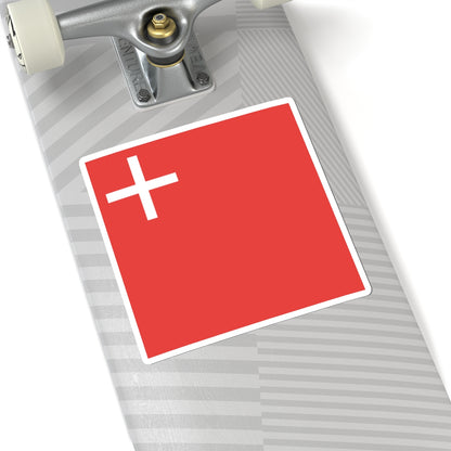 Flag of Canton of Schwyz (Switzerland) STICKER Vinyl Kiss-Cut Decal
