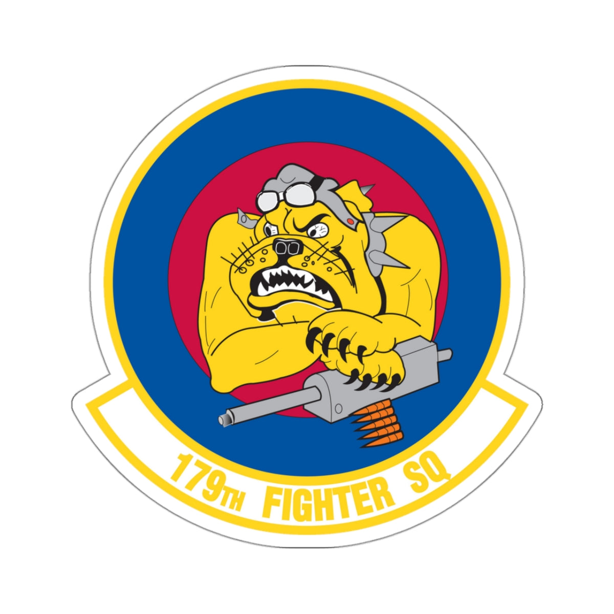 179th Fighter Squadron (U.S. Air Force) STICKER Vinyl Kiss-Cut Decal-3" × 3"-White-The Sticker Space