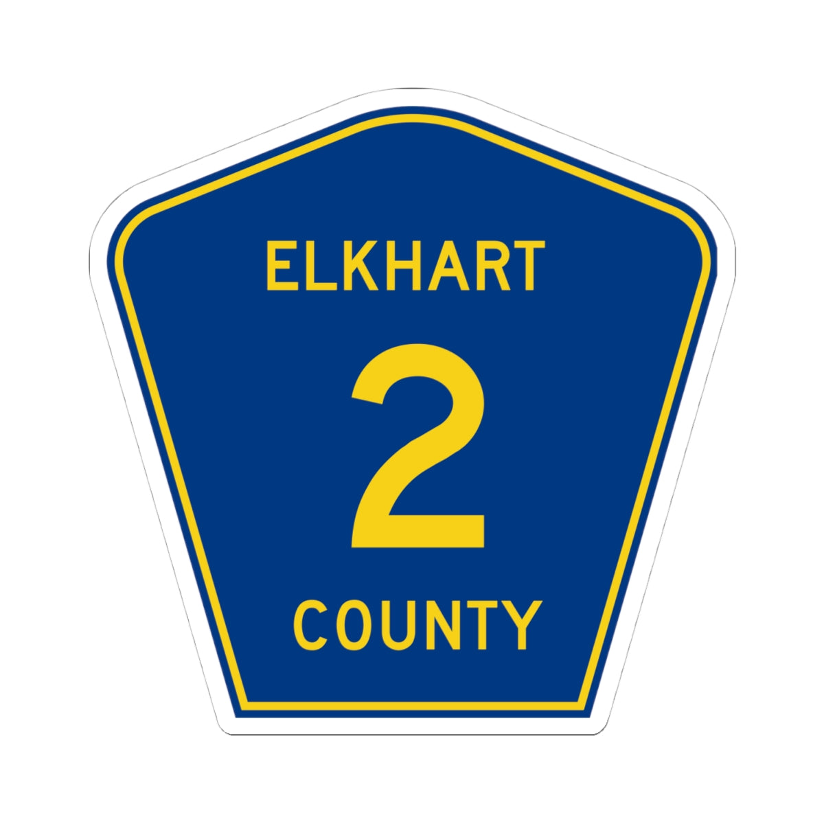 Elkhart County Road 2 IN (Indiana) (Road Sign) STICKER Vinyl Kiss-Cut Decal
