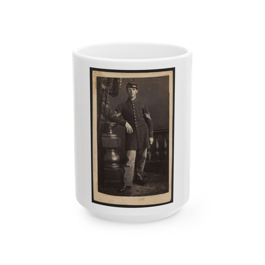 Full-Length Portrait Of An Unidentified Civil War Soldier (U.S. Civil War) White Coffee Mug-15oz-The Sticker Space