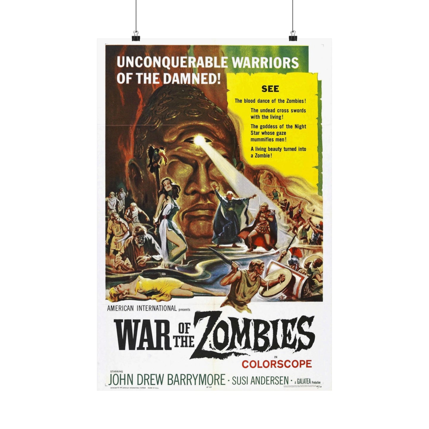 WAR OF THE ZOMBIES (ROME AGAINST ROME) 1964 - Paper Movie Poster-20″ x 30″-The Sticker Space