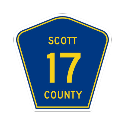 Scott County Route 17 MN (Minnesota) (Road Sign) STICKER Vinyl Kiss-Cut Decal