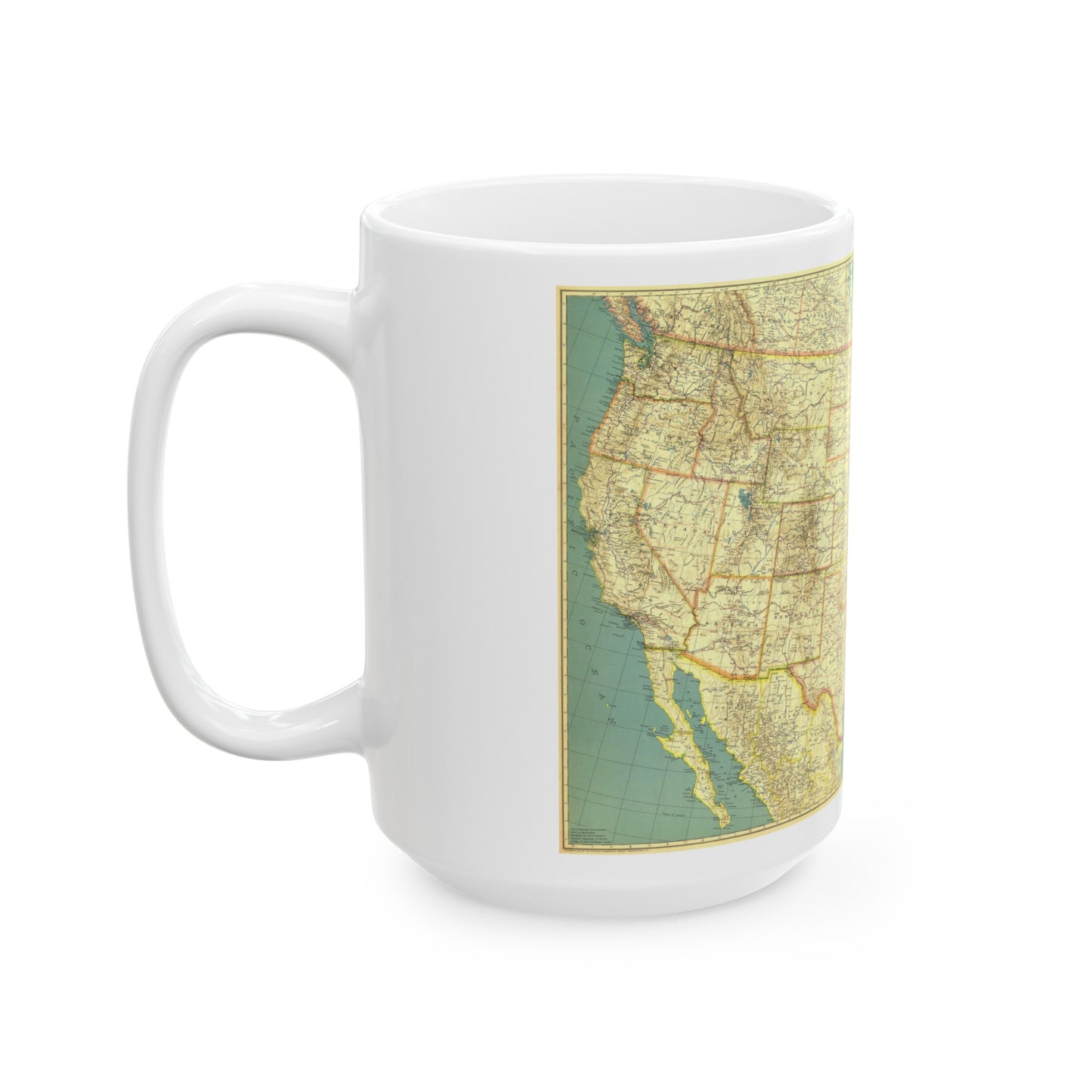 USA - The United States (1933) (Map) White Coffee Mug-The Sticker Space