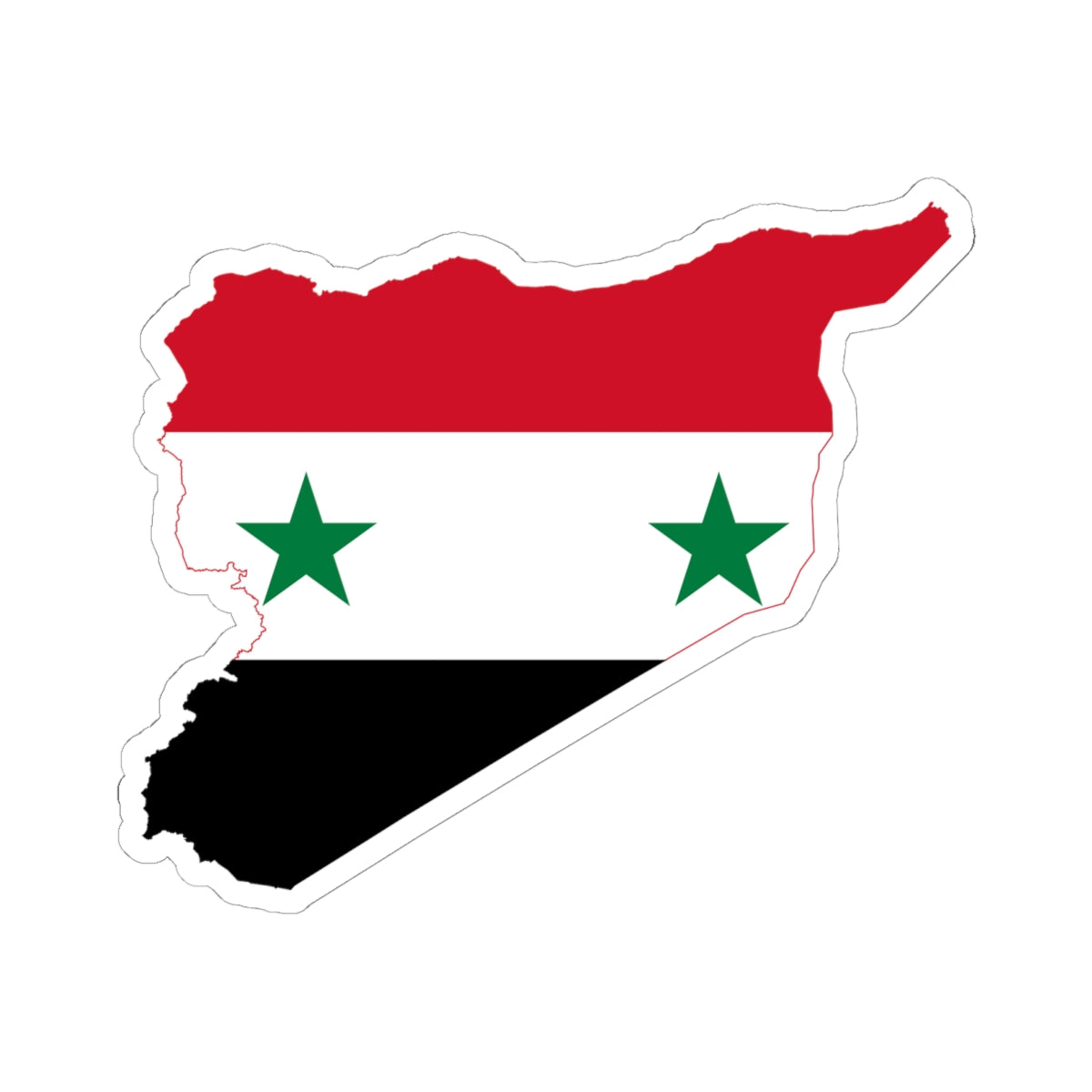 Flag-map of Syria Irredentist (Syria) STICKER Vinyl Kiss-Cut Decal