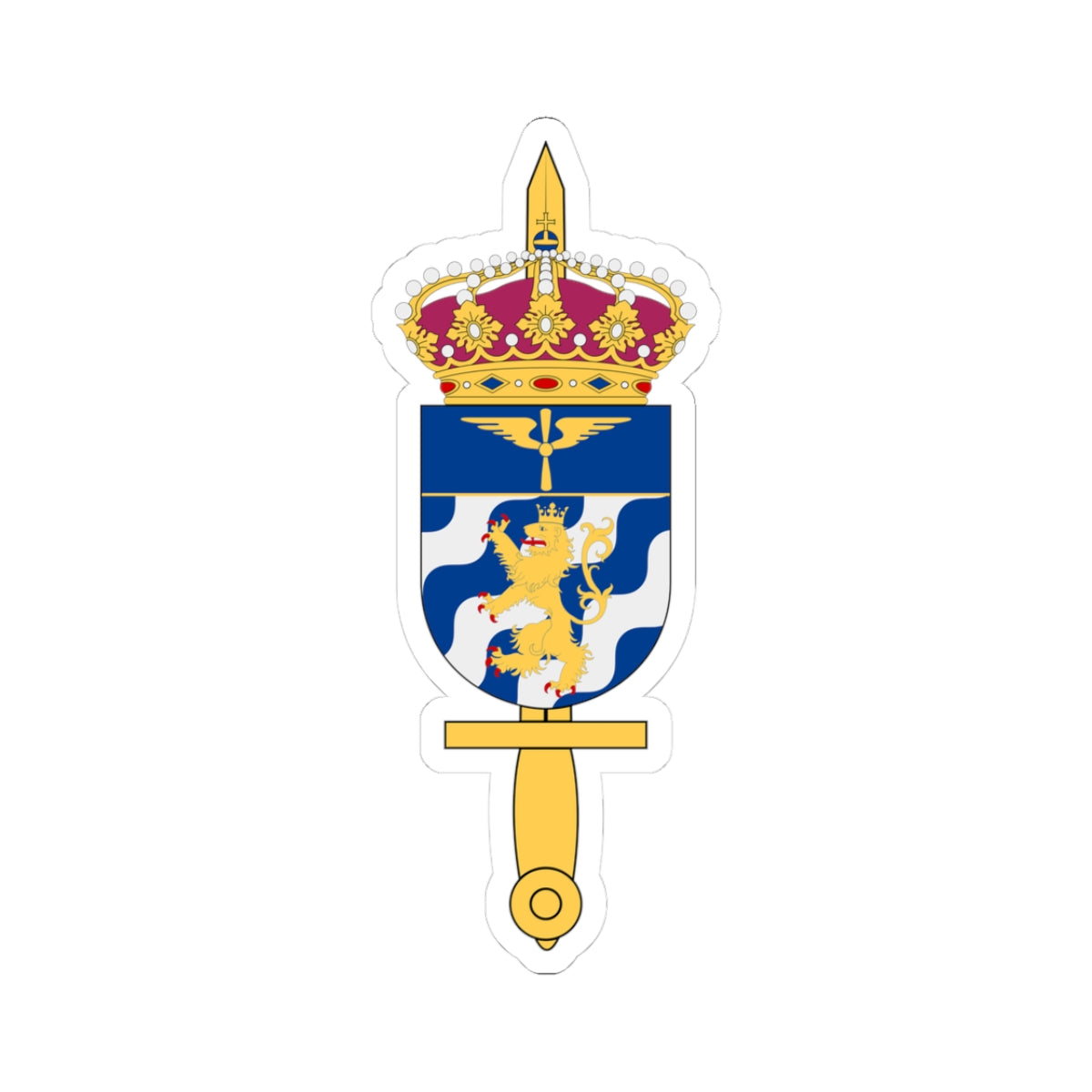Södra flygkommandot vapen (Sweden) (Coat of Arms) STICKER Vinyl Kiss-Cut Decal