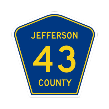 Jefferson County 43 (Ohio) (Road Sign) STICKER Vinyl Kiss-Cut Decal