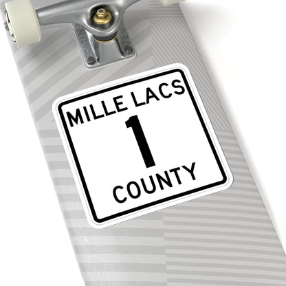 Mille Lacs County 1 MN (Minnesota) (Road Sign) STICKER Vinyl Kiss-Cut Decal