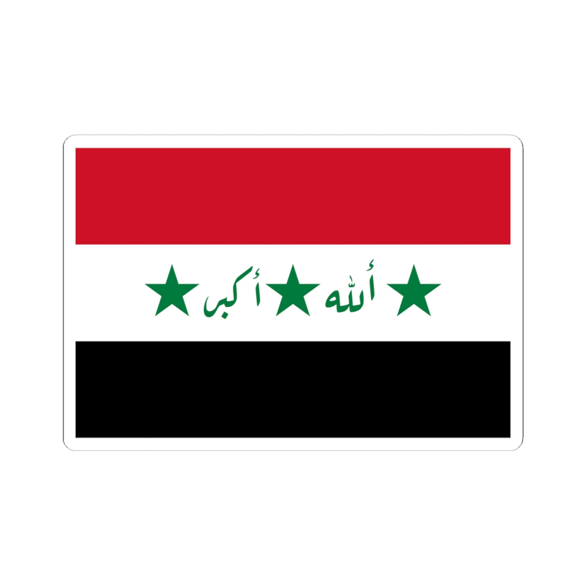 Flag of Iraq 1991-2004 script variant (Iraq) STICKER Vinyl Kiss-Cut Decal