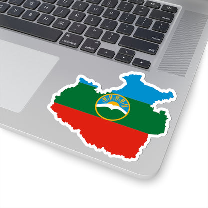 Flag-map of Karachay-Cherkess (Russia) STICKER Vinyl Kiss-Cut Decal