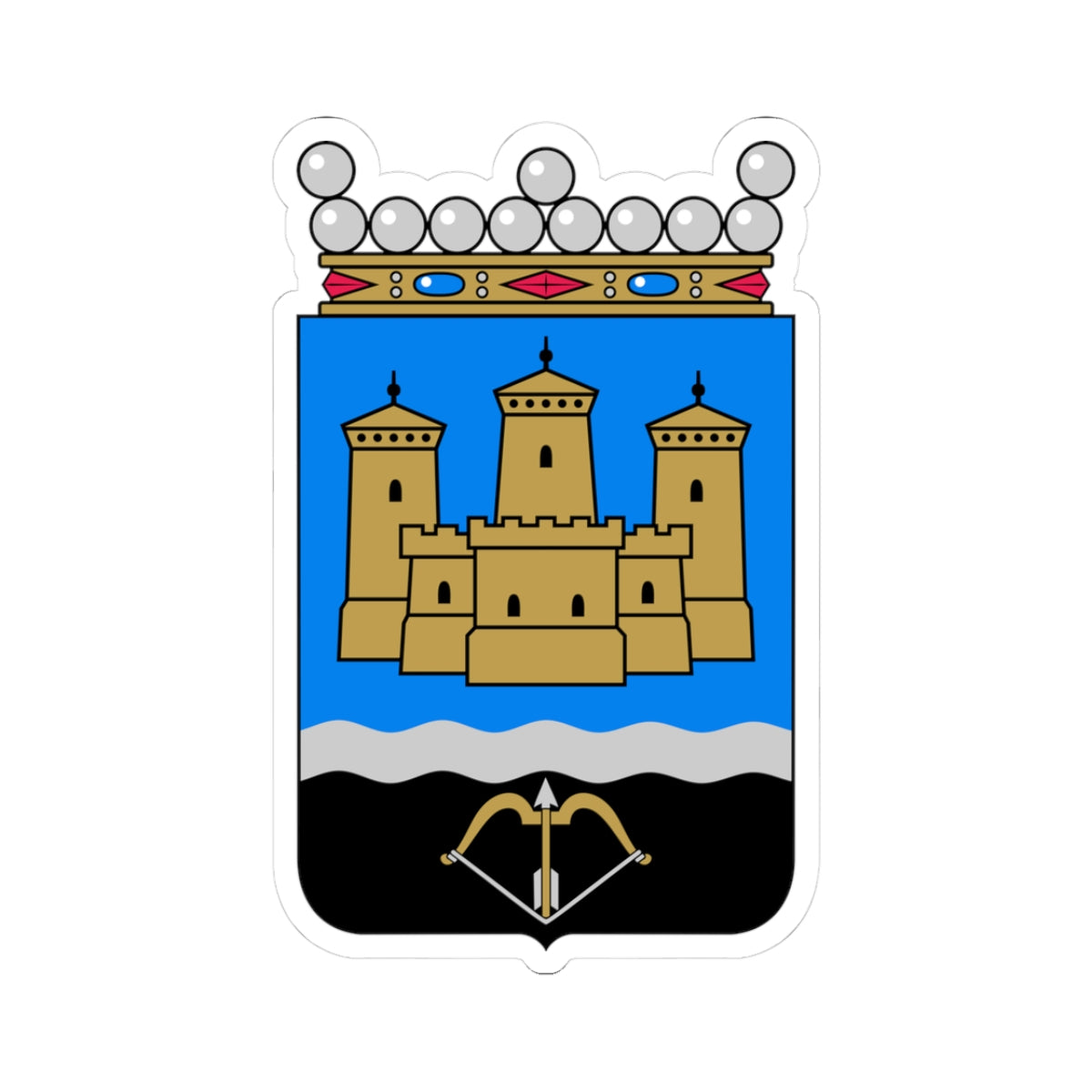 Savonlinna.vaakuna (Finland) (Coat of Arms) STICKER Vinyl Kiss-Cut Decal