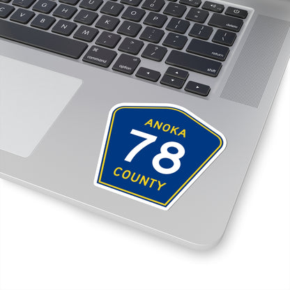 Anoka County 78 (Minnesota) (Road Sign) STICKER Vinyl Kiss-Cut Decal
