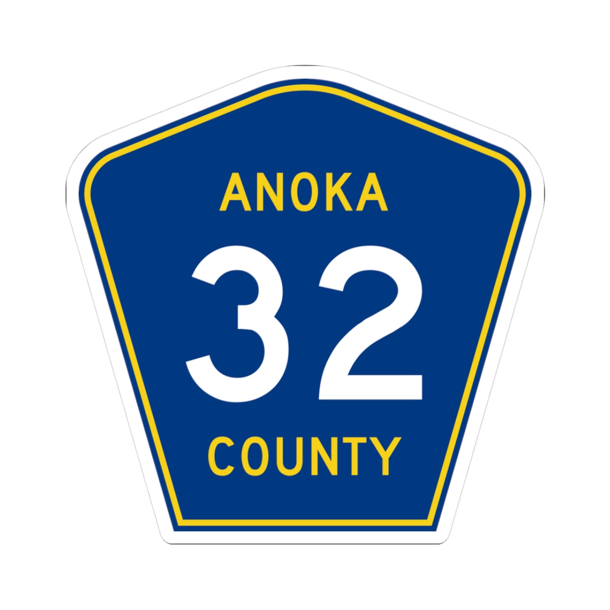 Anoka County 32 (Minnesota) (Road Sign) STICKER Vinyl Kiss-Cut Decal