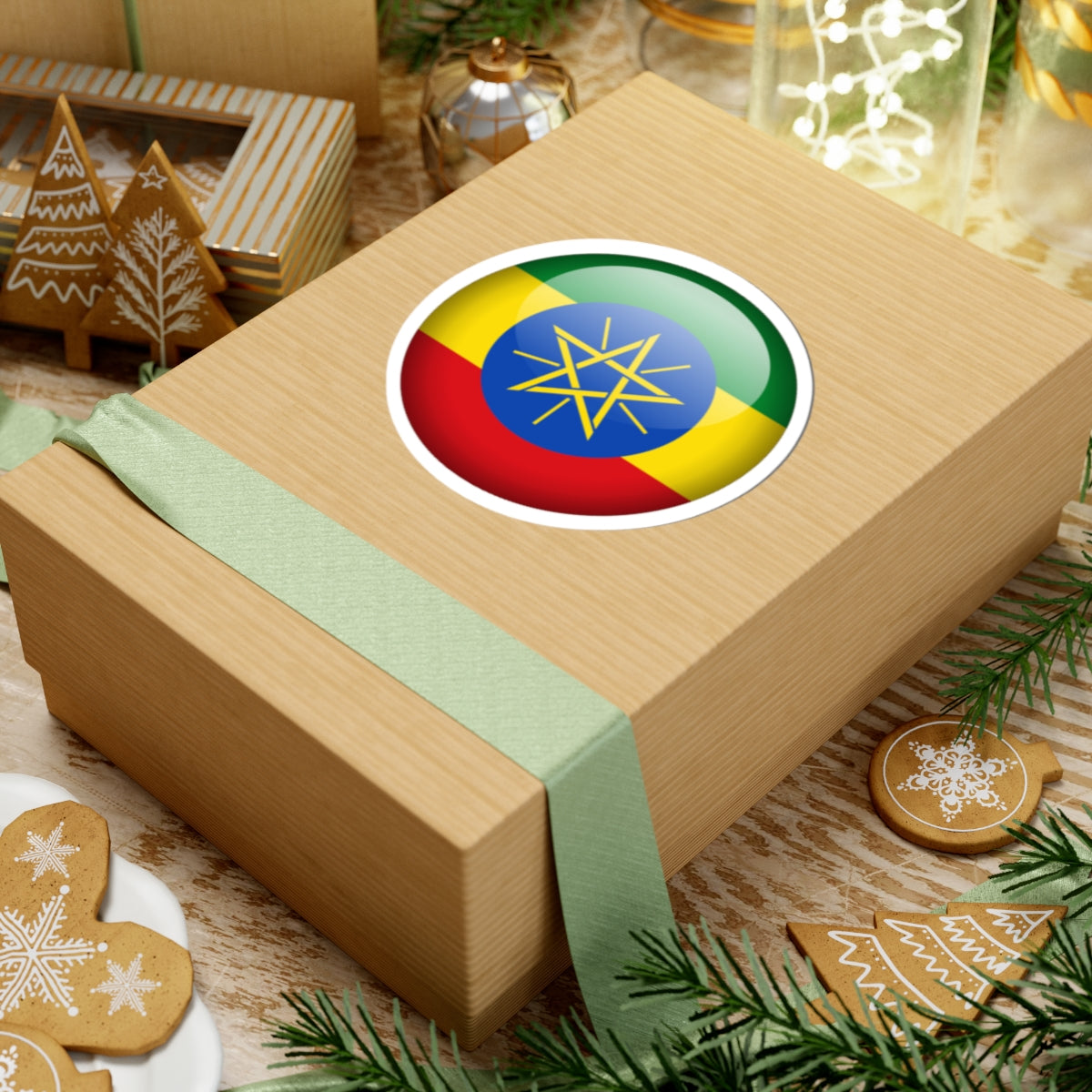 Flag orb Ethiopia (Ethiopia) STICKER Vinyl Kiss-Cut Decal