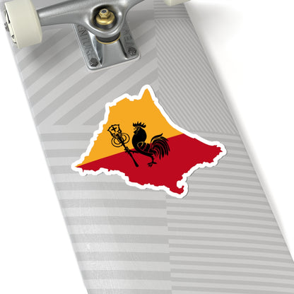 Flag map of Romagna (Italy) STICKER Vinyl Kiss-Cut Decal