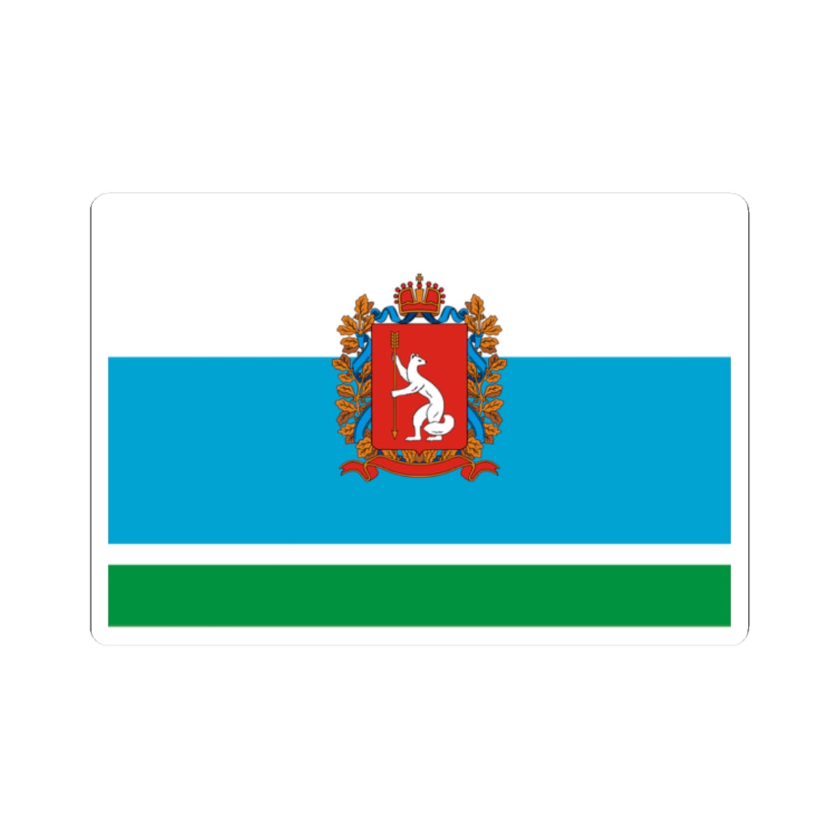Flag of Sverdlovsk Oblast 1997 Coat of Arms (Russia) STICKER Vinyl Kiss-Cut Decal