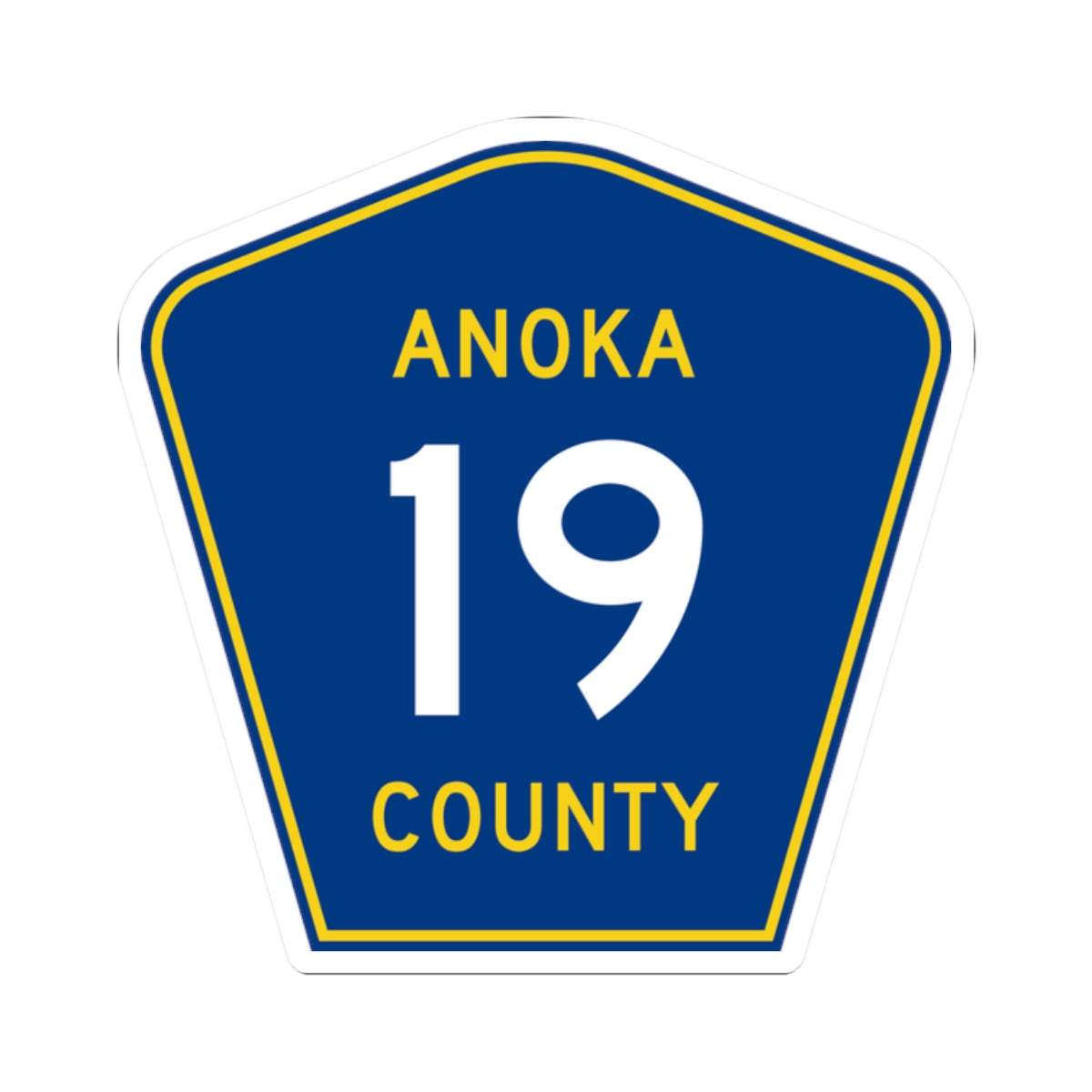 Anoka County 19 (Minnesota) (Road Sign) STICKER Vinyl Kiss-Cut Decal