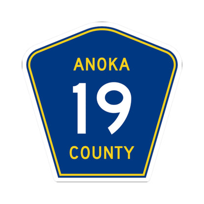 Anoka County 19 (Minnesota) (Road Sign) STICKER Vinyl Kiss-Cut Decal