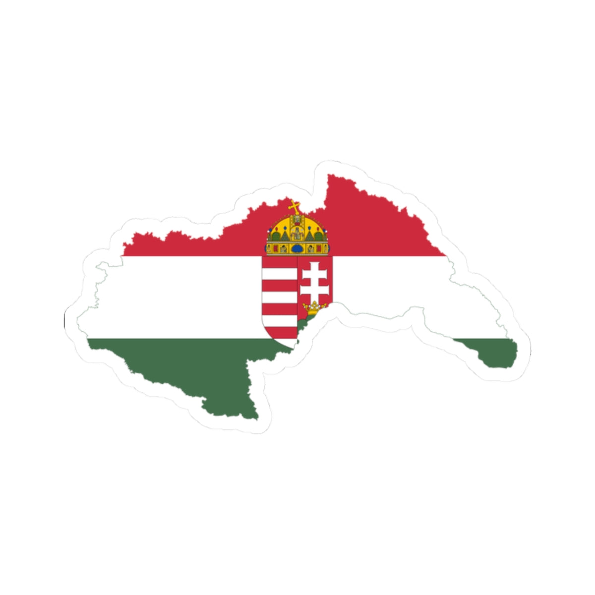 Flag-map of Hungary 1941-1945 (Hungary) STICKER Vinyl Kiss-Cut Decal