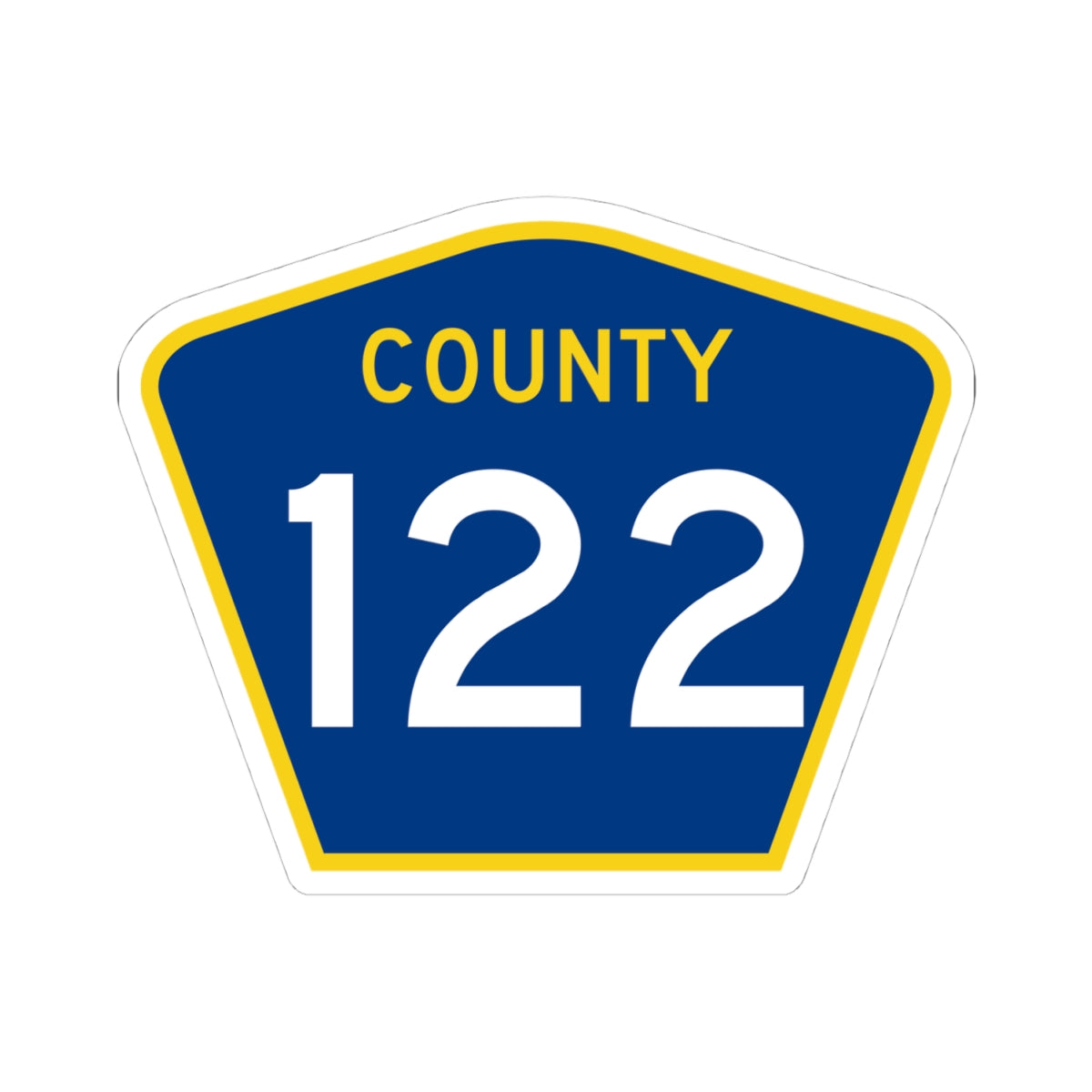 County 122 MN (Minnesota) (Road Sign) STICKER Vinyl Kiss-Cut Decal