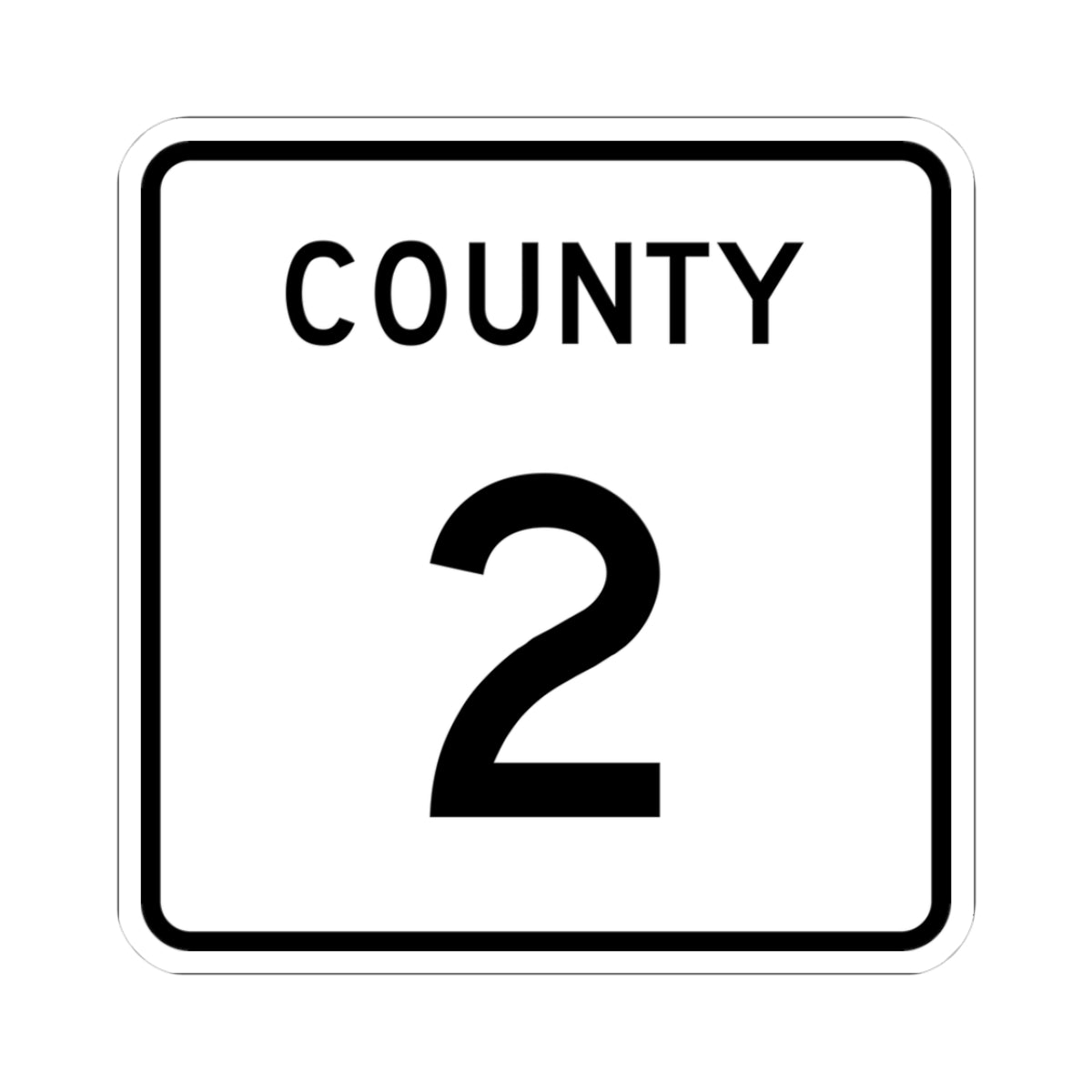 County 2 square (Minnesota) (Road Sign) STICKER Vinyl Kiss-Cut Decal