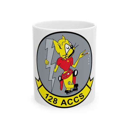 128 ACCS (U.S. Air Force) White Coffee Mug-11oz-The Sticker Space