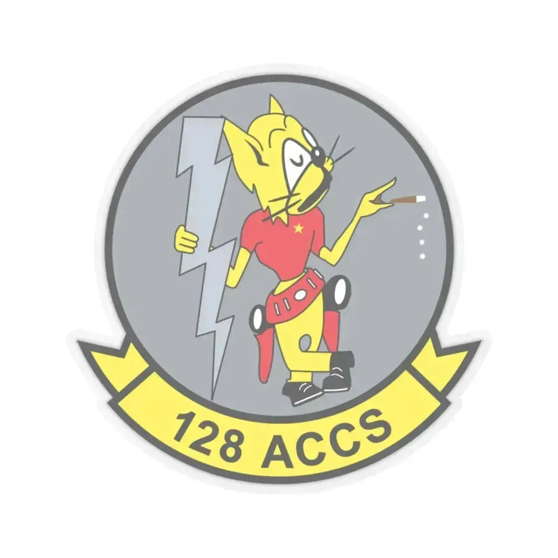 128 ACCS (U.S. Air Force) STICKER Vinyl Kiss-Cut Decal 3 Inch Transparent - The Sticker Space