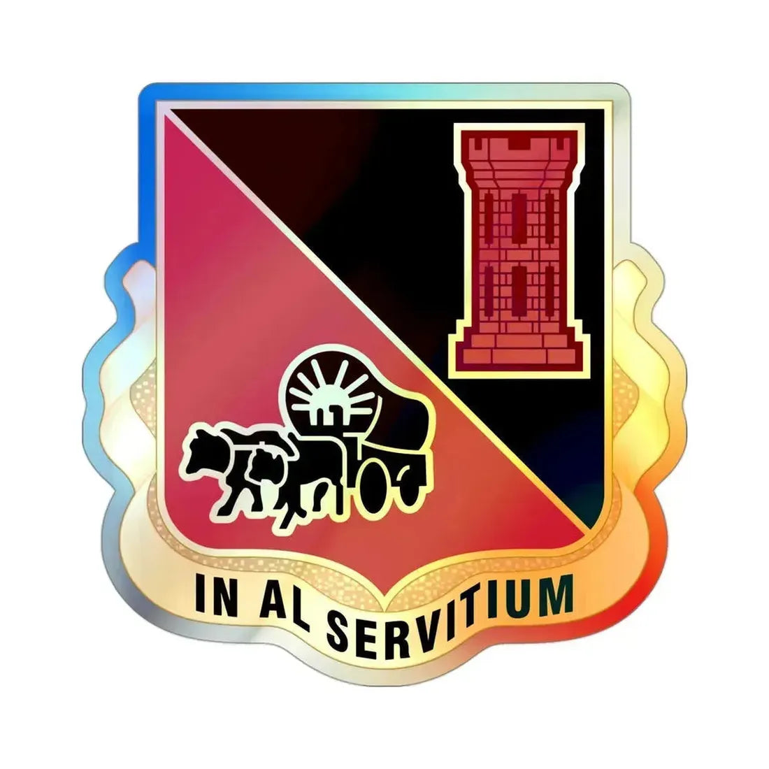 128 Engineer Battalion Nebraska National Guard (U.S. Army) Holographic STICKER Die-Cut Vinyl Decal - The Sticker Space