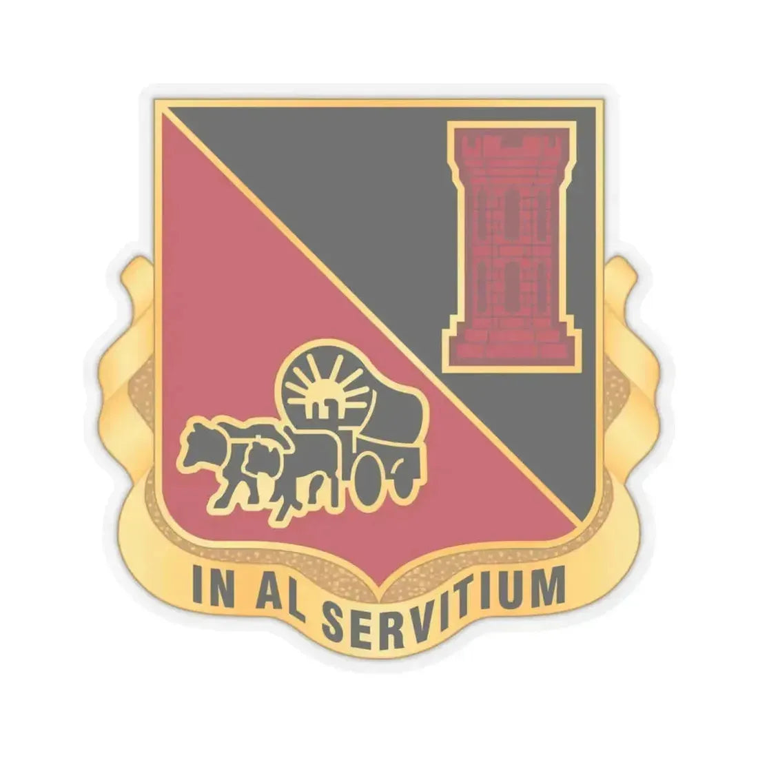 128 Engineer Battalion Nebraska National Guard (U.S. Army) STICKER Vinyl Kiss-Cut Decal 4 Inch Transparent - The Sticker Space