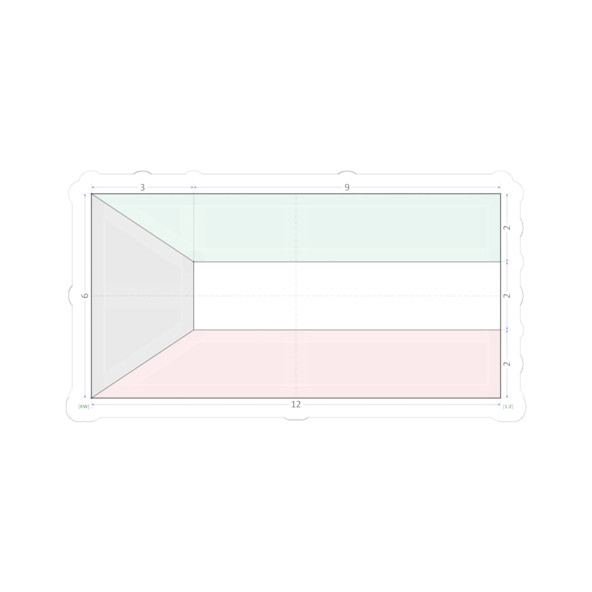 Flag of Kuwait construction sheet (Kuwait) STICKER Vinyl Kiss-Cut Decal