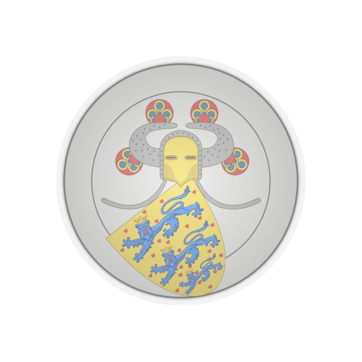 Coat of arms of Valdemar IV of Denmark - STICKER Vinyl Kiss-Cut Decal