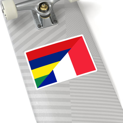 Flag of Mauritius and France (France) STICKER Vinyl Kiss-Cut Decal