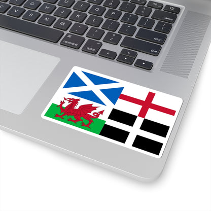 Flags of Scotland England Wales and Cornwall (England) STICKER Vinyl Kiss-Cut Decal