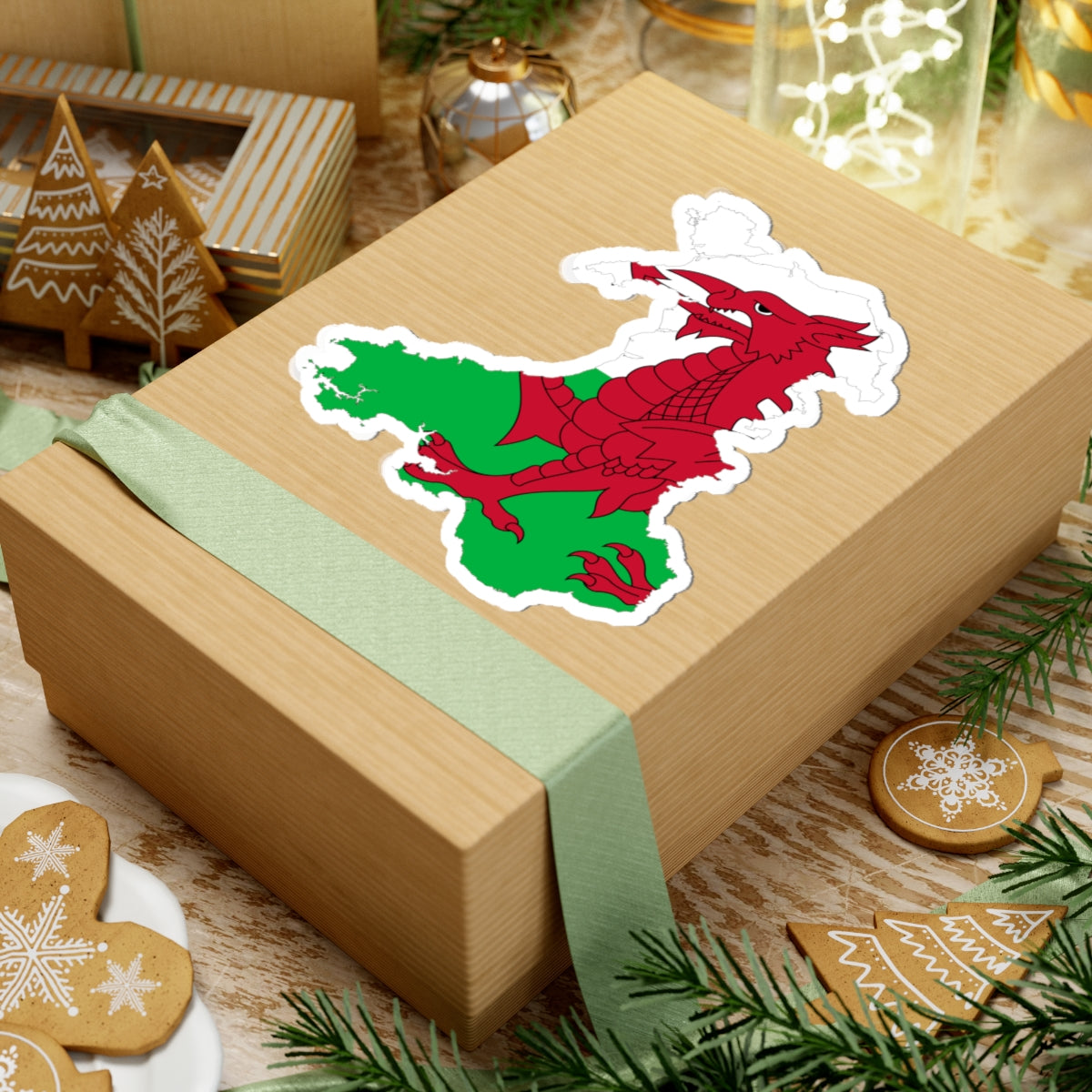 Wales-Flagmap (United Kingdom) STICKER Vinyl Kiss-Cut Decal