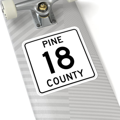 Pine County Route 18 MN (Minnesota) (Road Sign) STICKER Vinyl Kiss-Cut Decal